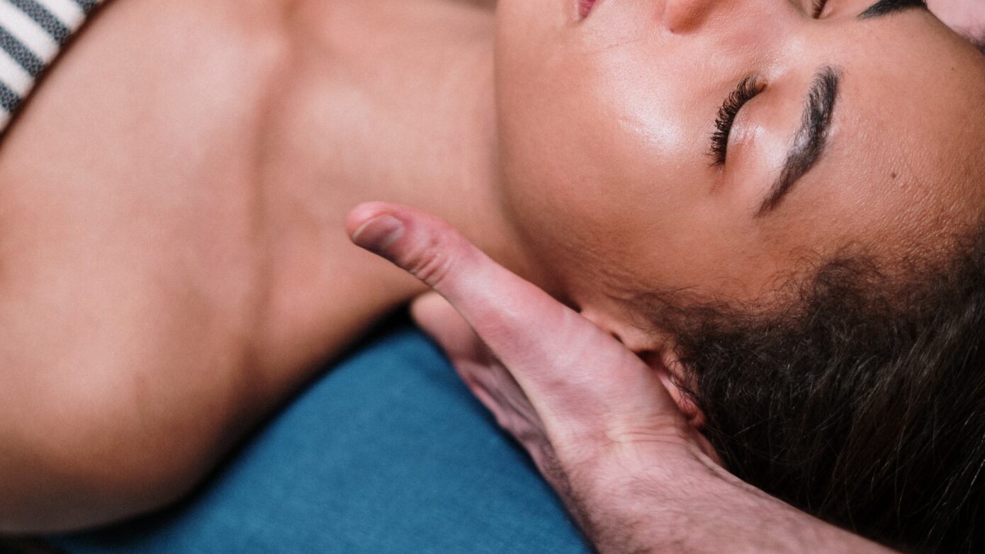 woman getting lymphatic massage